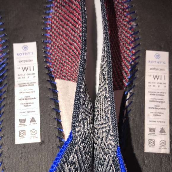 Rothy’s Charcoal Gray Retired Grid Pattern Loafer Flats - Picture 5 of 12